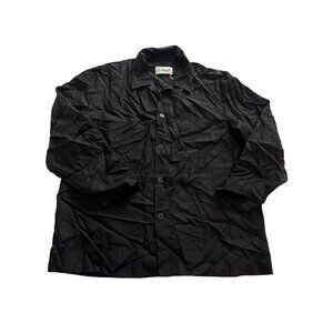 CDLP Pyjama Shirt Long Sleeve Button Up Shirt in Black